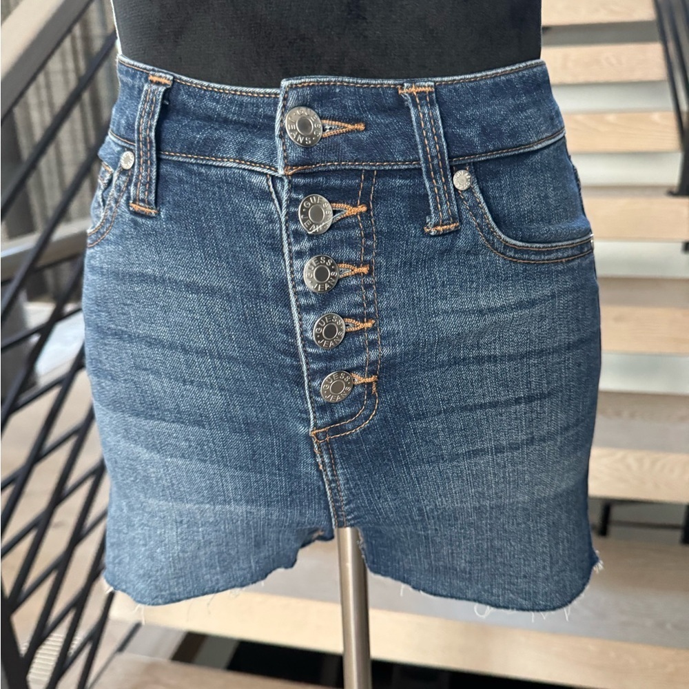 New Guess Denim Button-Up Shorts